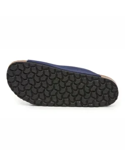 Leren slippers donkerblauw