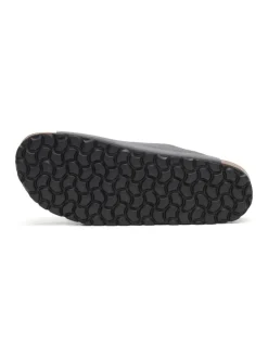 Leren slippers grijs
