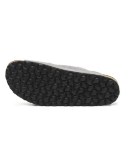 Leren slippers grijs