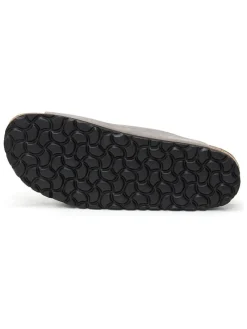 Leren slippers grijs