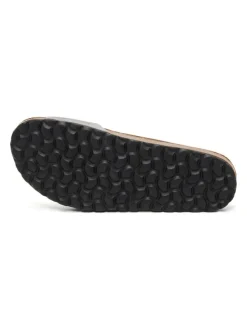 Leren slippers grijs