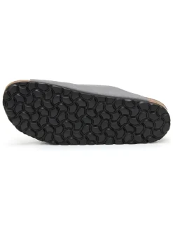 Leren slippers grijs
