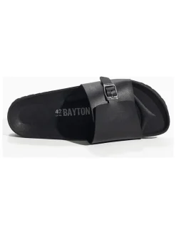Leren slippers "Hopper" zwart