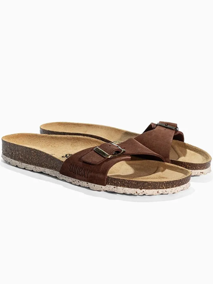 Leren slippers "Jasmin" bruin