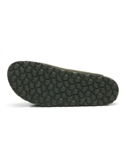 Leren slippers kaki