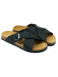 Leren slippers "Ramon" zwart