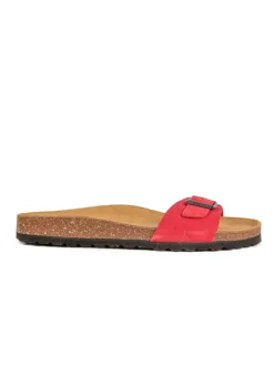 Leren slippers rood