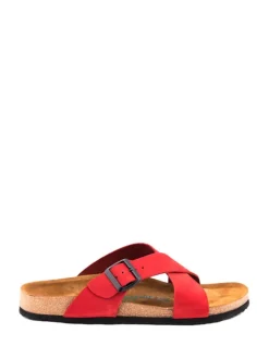 Leren slippers rood