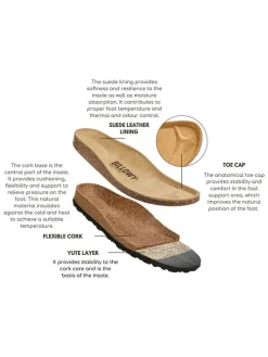 Leren slippers taupe
