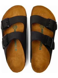 Leren slippers "Troy" zwart