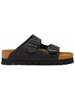 Leren slippers "Troy" zwart