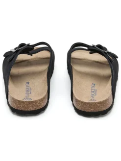 Leren slippers zwart