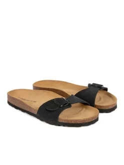 Leren slippers zwart