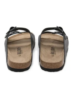 Leren slippers zwart