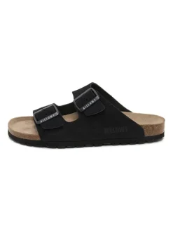 Leren slippers zwart
