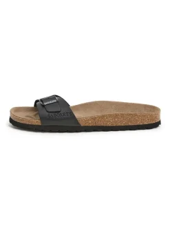 Leren slippers zwart