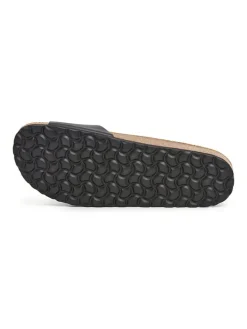 Leren slippers zwart