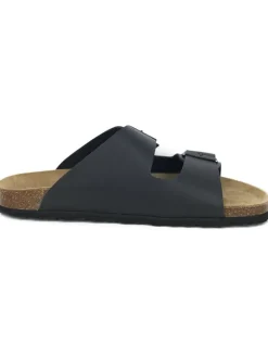 Leren slippers zwart