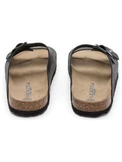 Leren slippers zwart