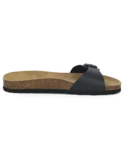 Leren slippers zwart