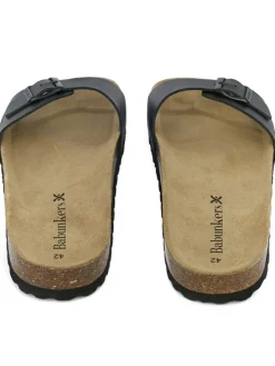 Leren slippers zwart