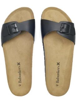 Leren slippers zwart