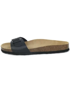 Leren slippers zwart