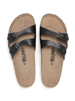 Leren slippers zwart