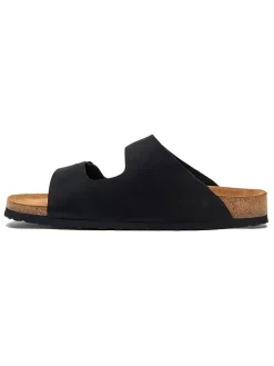 Leren slippers zwart
