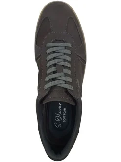 Leren sneakers antraciet