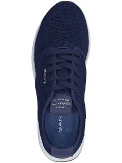 Leren sneakers "Beeker" donkerblauw