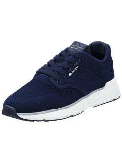 Leren sneakers "Beeker" donkerblauw