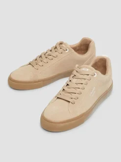 Leren sneakers beige