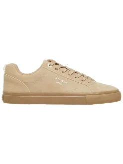 Leren sneakers beige
