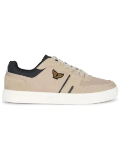 Leren sneakers beige