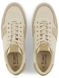 Leren sneakers beige