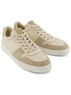 Leren sneakers beige