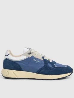 Leren sneakers blauw