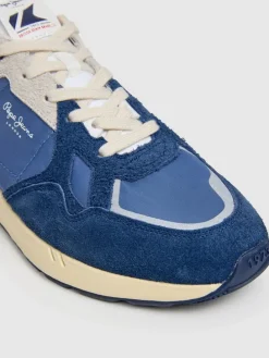 Leren sneakers blauw