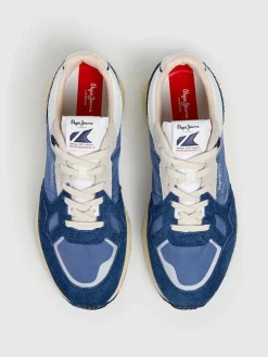 Leren sneakers blauw