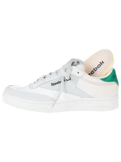 Leren sneakers "Club C" wit/crème/groen