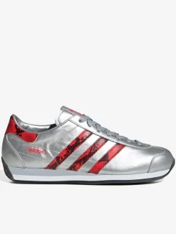 Leren sneakers "Country Japan" zilverkleurig