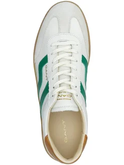 Leren sneakers "Cuzmo" lichtbruin/wit/groen