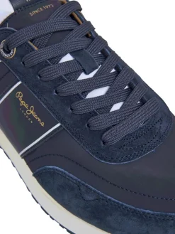 Leren sneakers donkerblauw