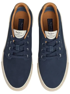 Leren sneakers donkerblauw