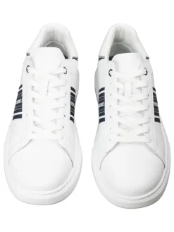 Leren sneakers "Eaton" wit/donkerblauw
