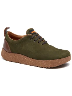Leren sneakers kaki