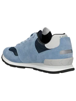 Leren sneakers lichtblauw/grijs