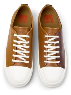 Leren sneakers lichtbruin