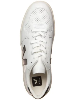 Leren sneakers "V 10" wit/zwart